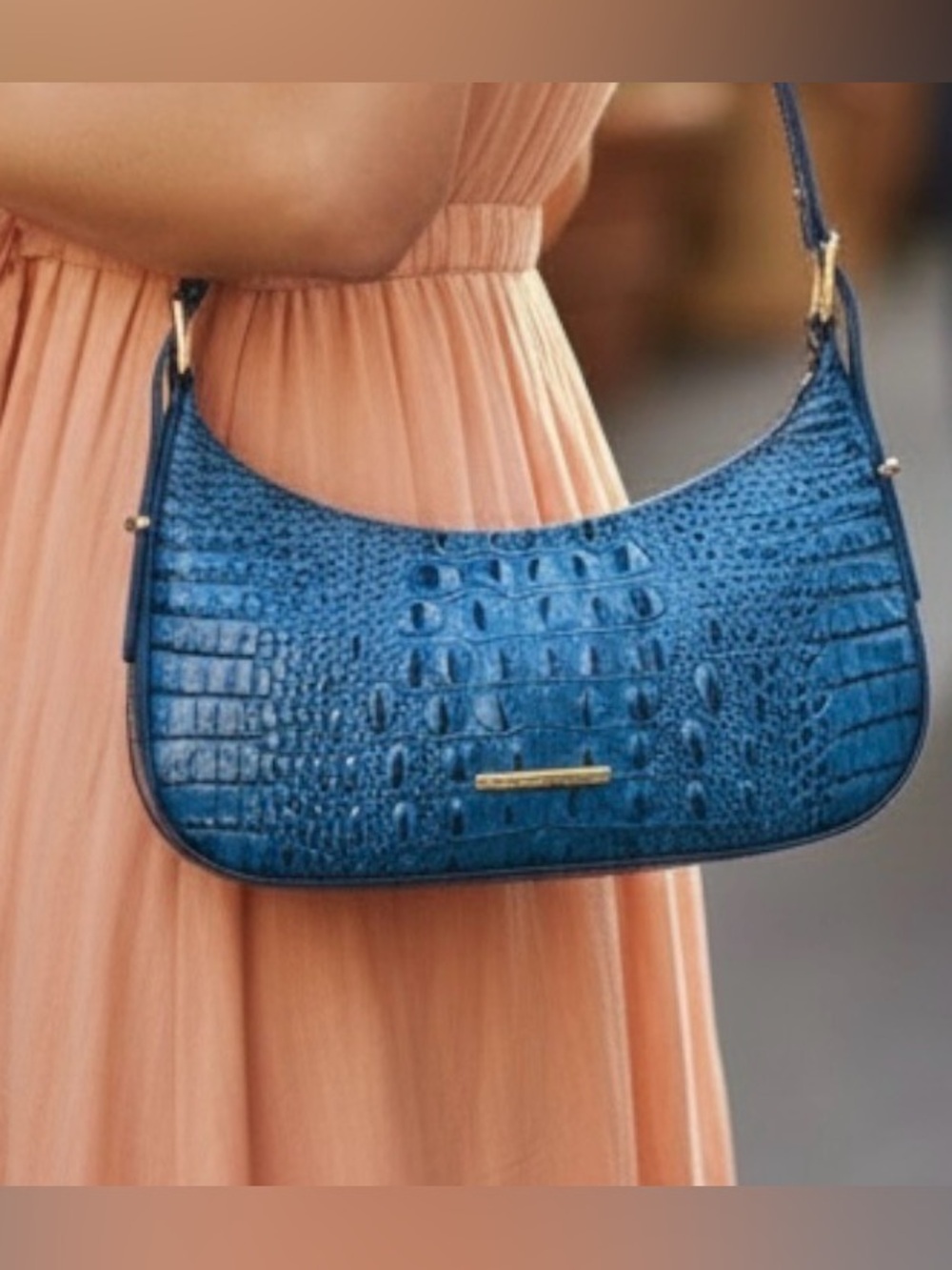 Brahmin Kyrie Vibrant Azure Genuine Leather Shoulder Bag NWT